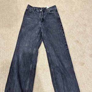 Zara Black High Rise Wide Leg Jeans